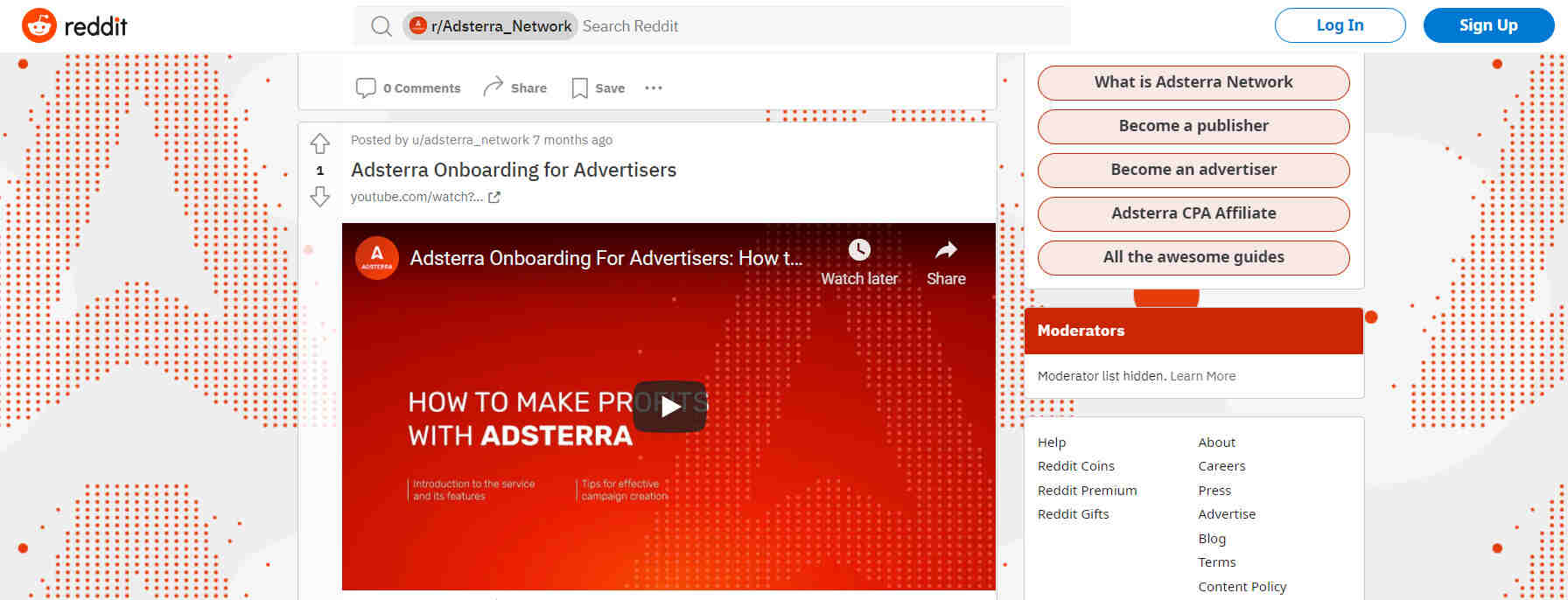 Adsterra Network on Reddit