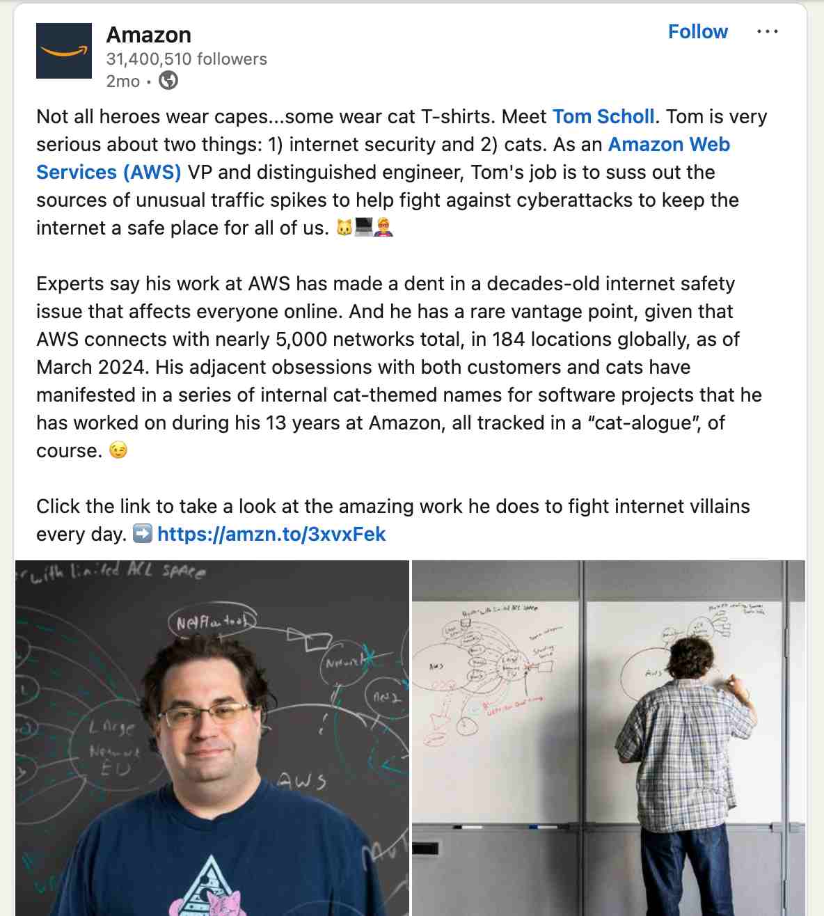 amazon: linkedin post