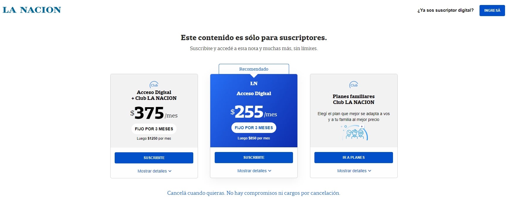 Suscripci&oacute;n o membres&iacute;a pagada