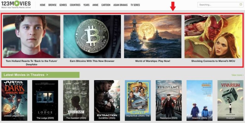 What are native banners, and how do they look on a website?