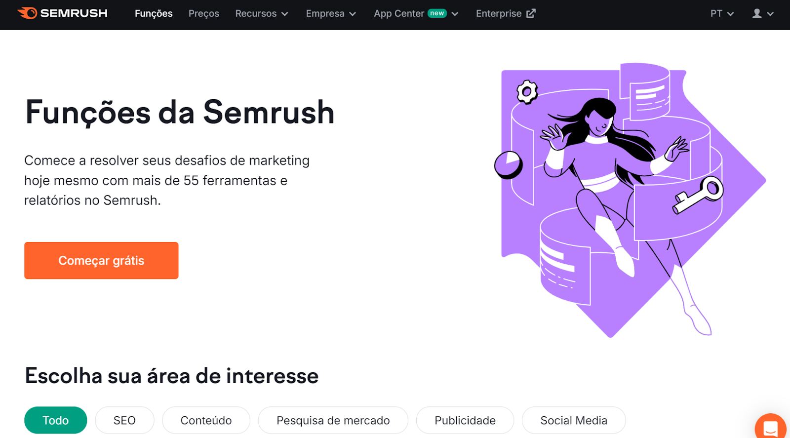pagina-de-funcoes-da-semrush