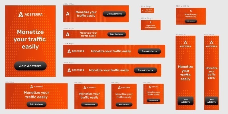 Adsterra referral banners examples