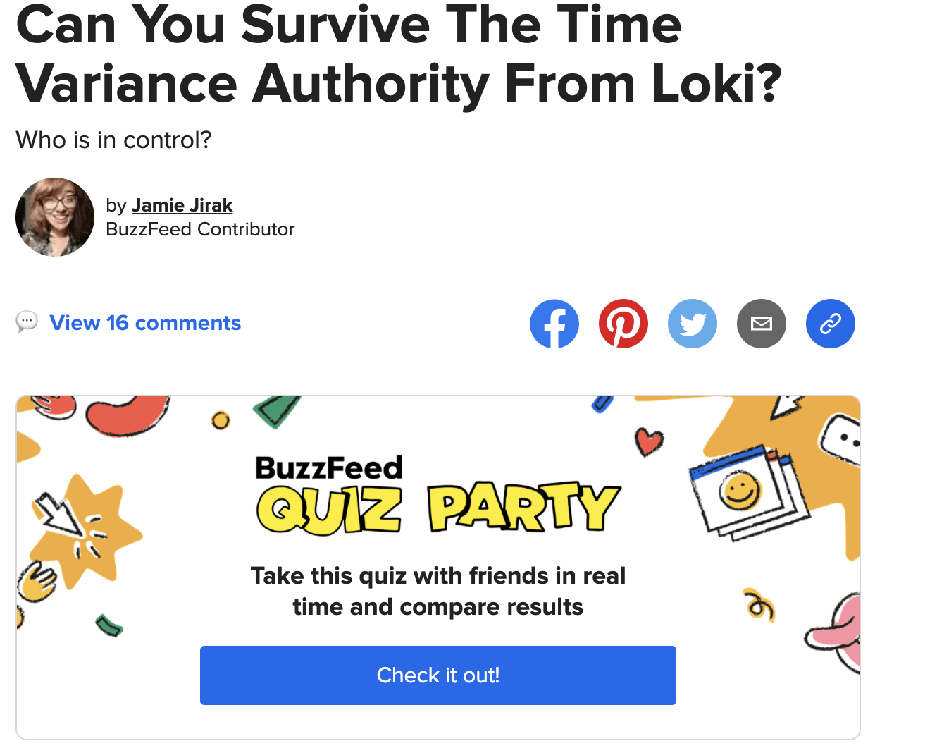 Marvel Loki quiz via Buzzfeed