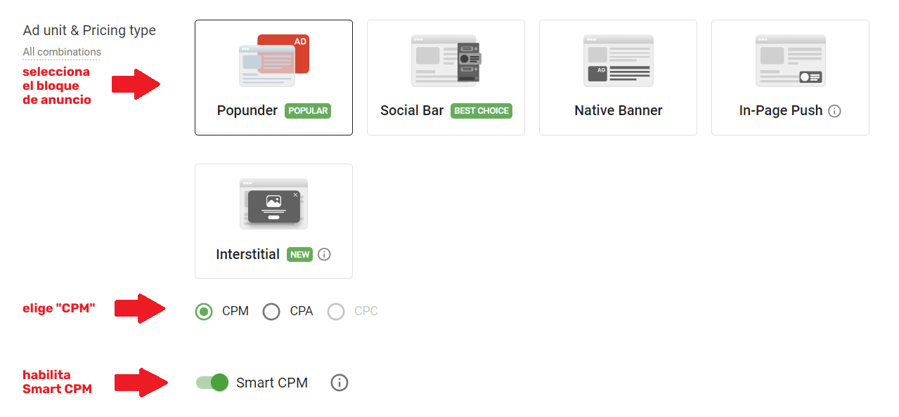 Una parte resumida de c&oacute;mo hacerlo: C&oacute;mo activar Smart CPM