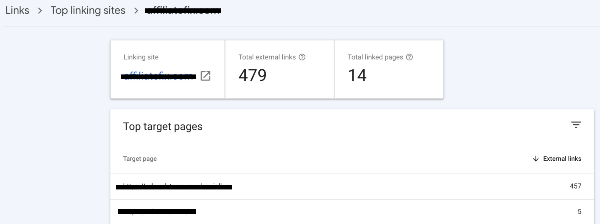 Top linking sites GSC
