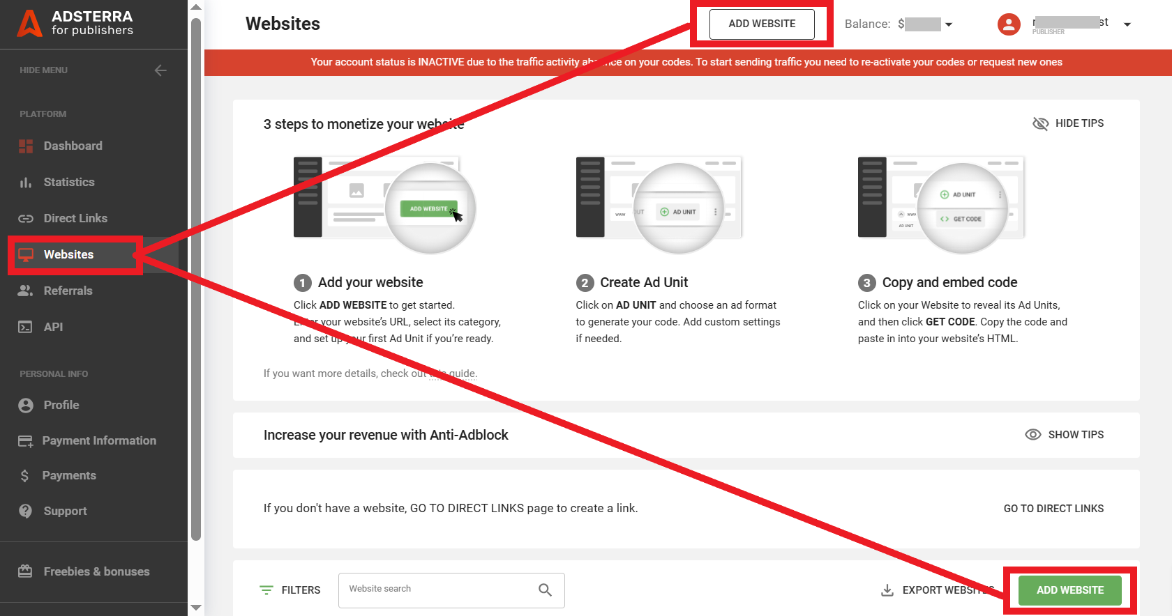 add-your-website-to-monetize-using-wordpress