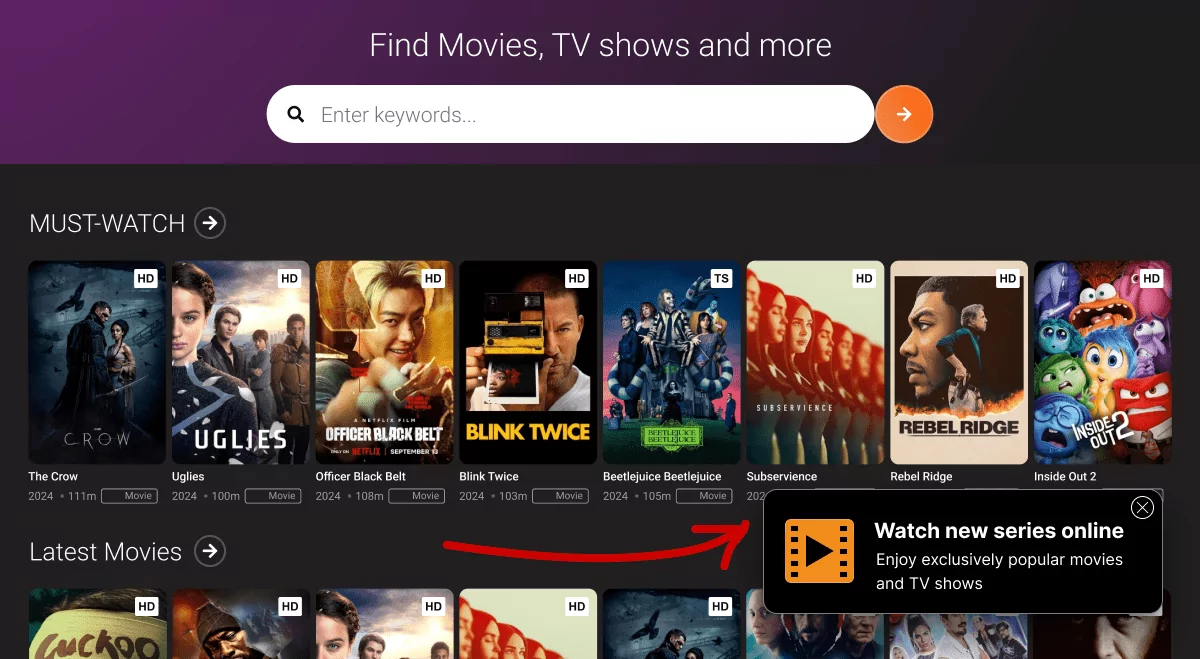 advertising-on-movie-site