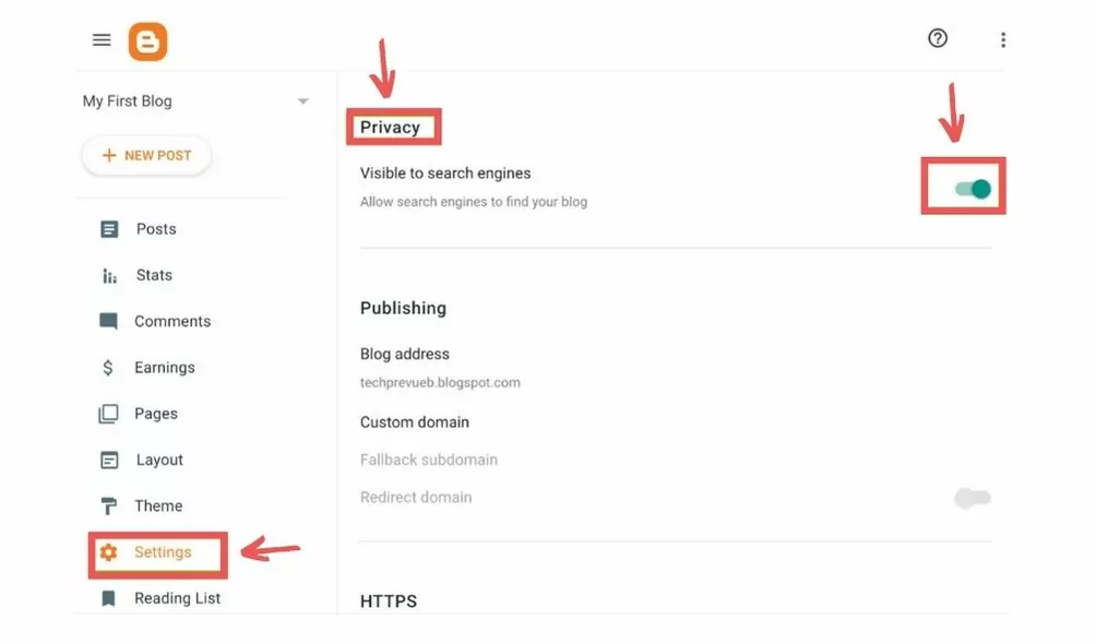 checking-search-visibility-settings