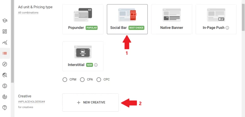choosing-ad-unit-social-bar