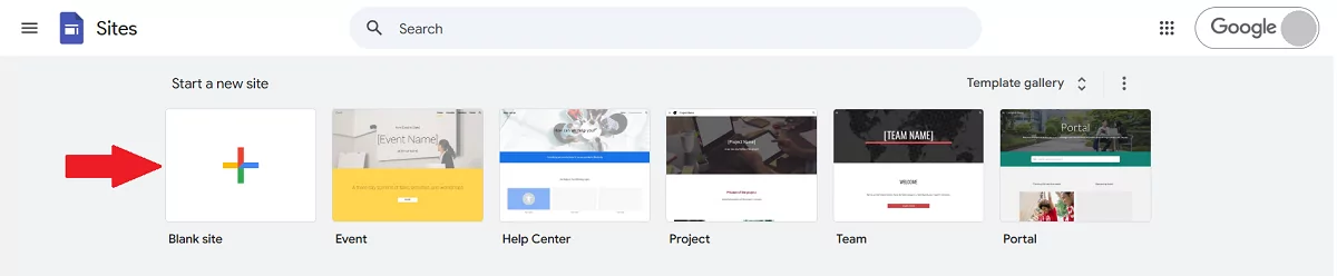 create-blank-google-site