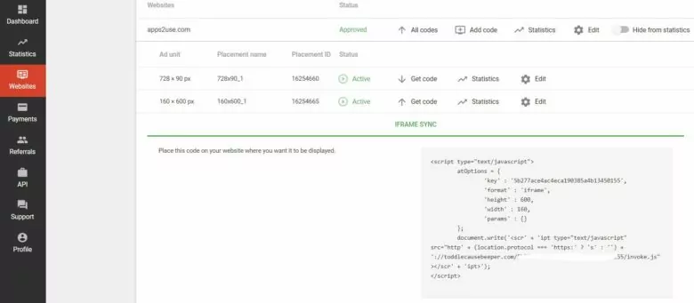 How to get Adsterra banner code
