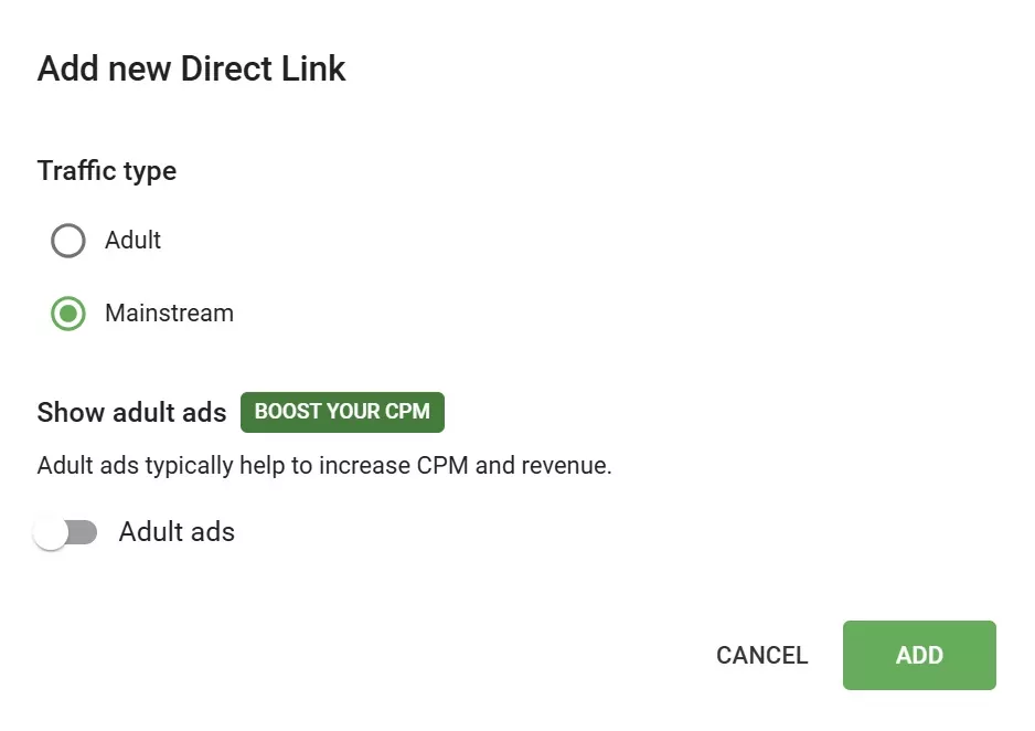 pagina-de-configuracion-de-direct-link
