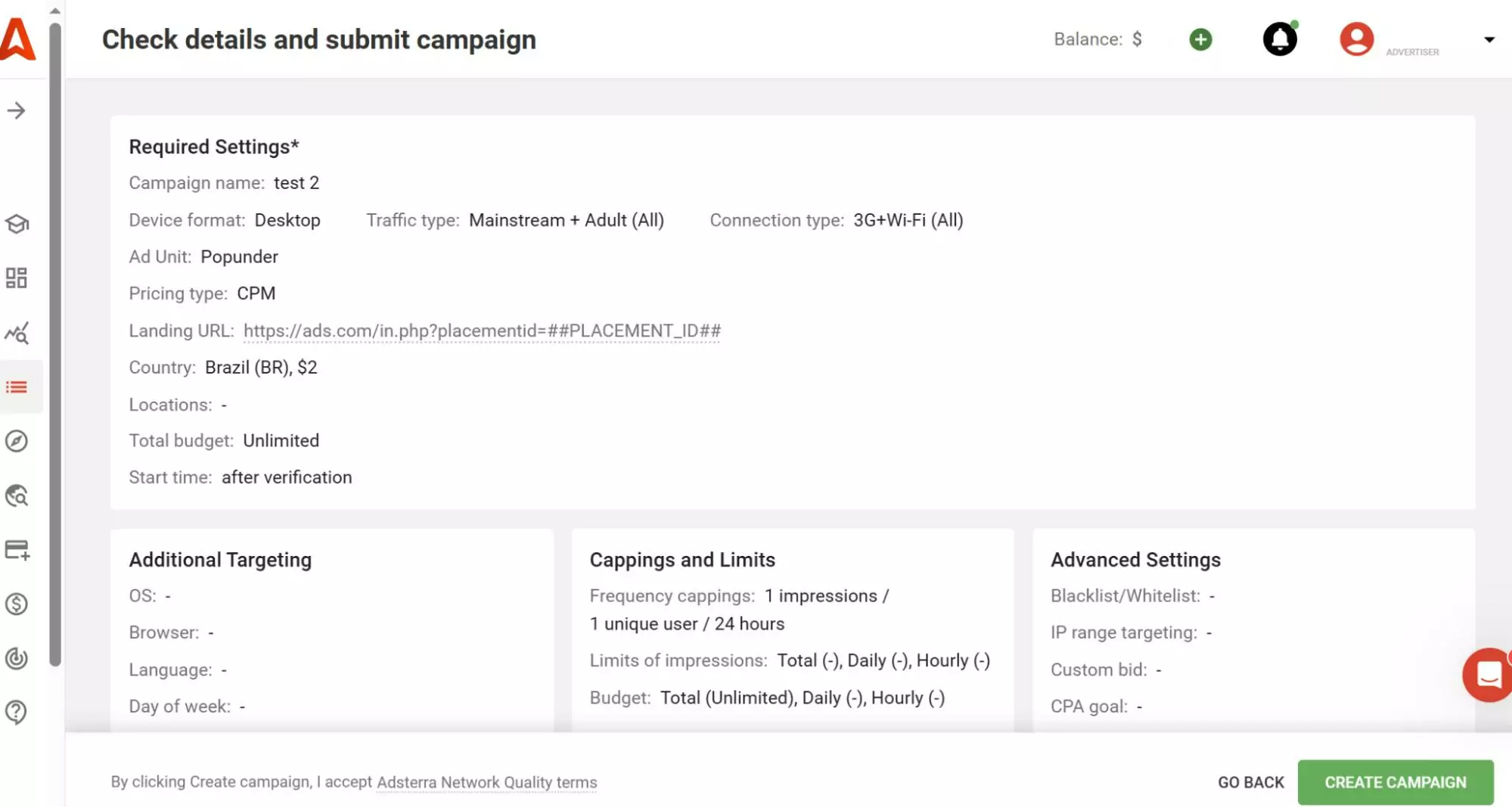 pagina-de-detalhes-de-uma-campanha-na-adsterra