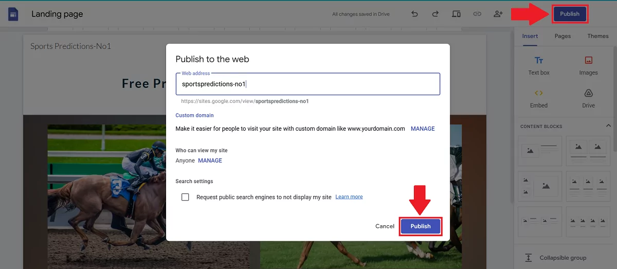 publish-google-sites
