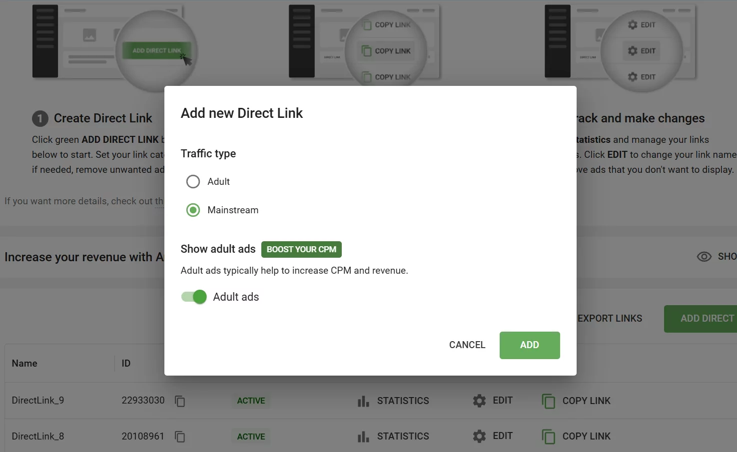 smart-direct-link-settings