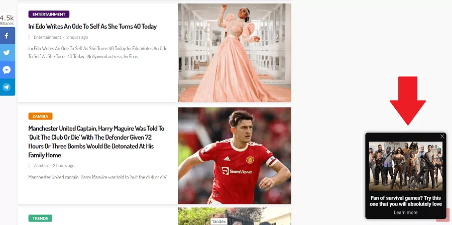 How Social Bar creatives can look like on a web page
